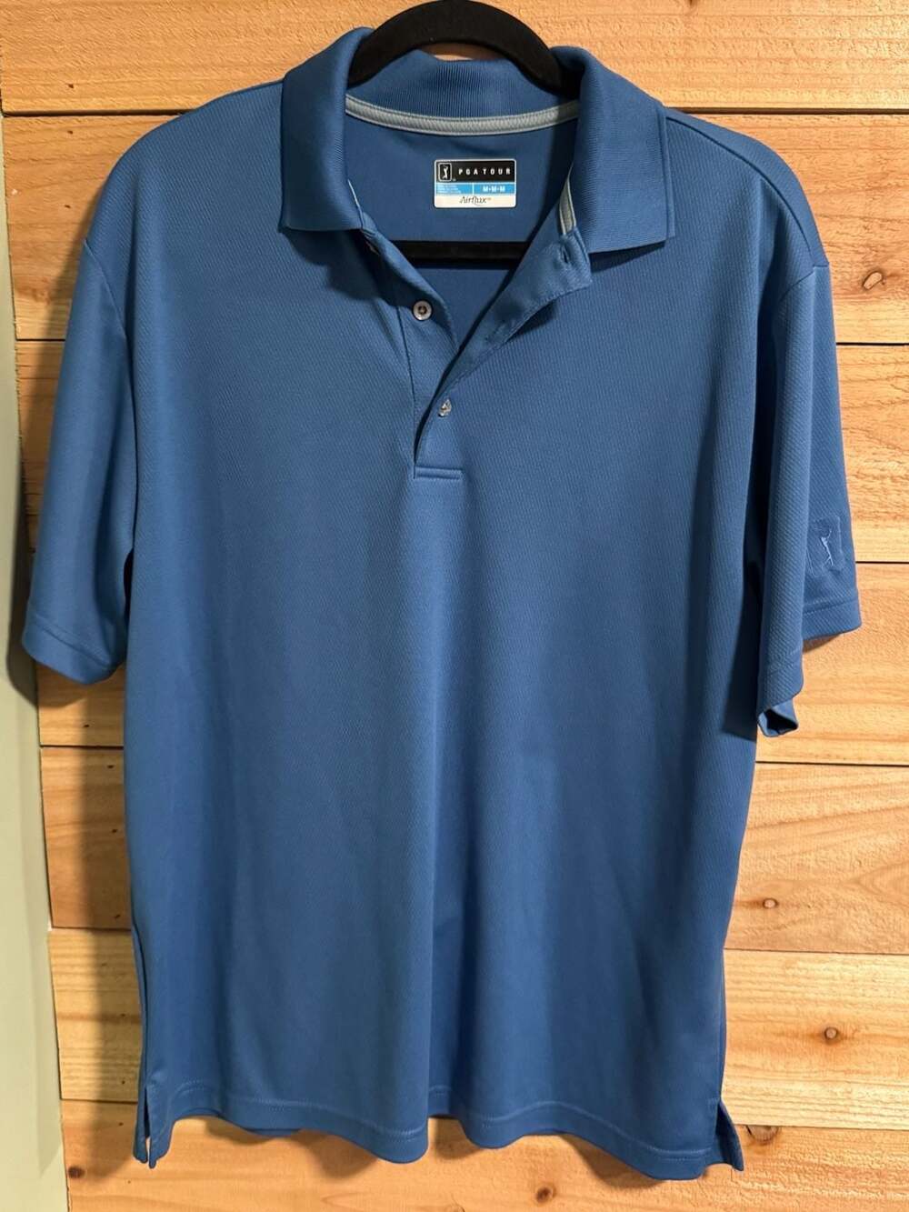 PGA Tour Blue Performance Golf Polo Athletic Office Casual Shirt
